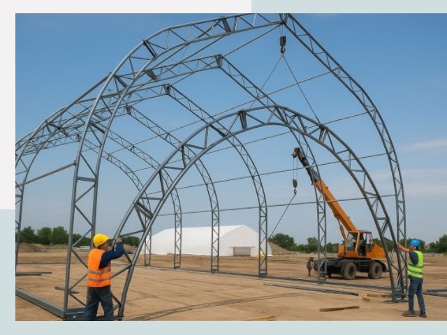 Монтаж ангаров в Сосновом Боре от 609 руб. - Надежно и быстро